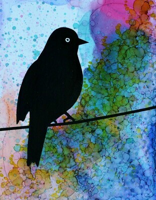 Aly Inks Greeting Card - BIRD SILHOUETTE