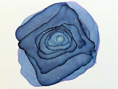 Aly Inks Greeting Card - BLUE ROSE