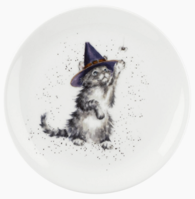 Wrendale Cat Witch's Cat Coupe Plate 8in