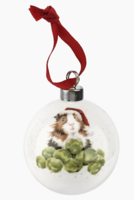 Wrendale Guinea Pig Sprouts Bauble