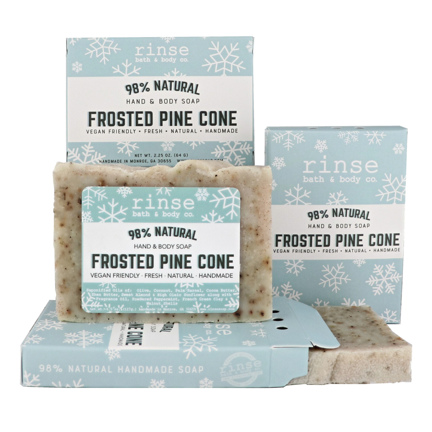 Rinse Frosted Pine Cone Mini Holiday Soap