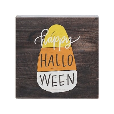 Happy Halloween Candy Corn Wood Sign