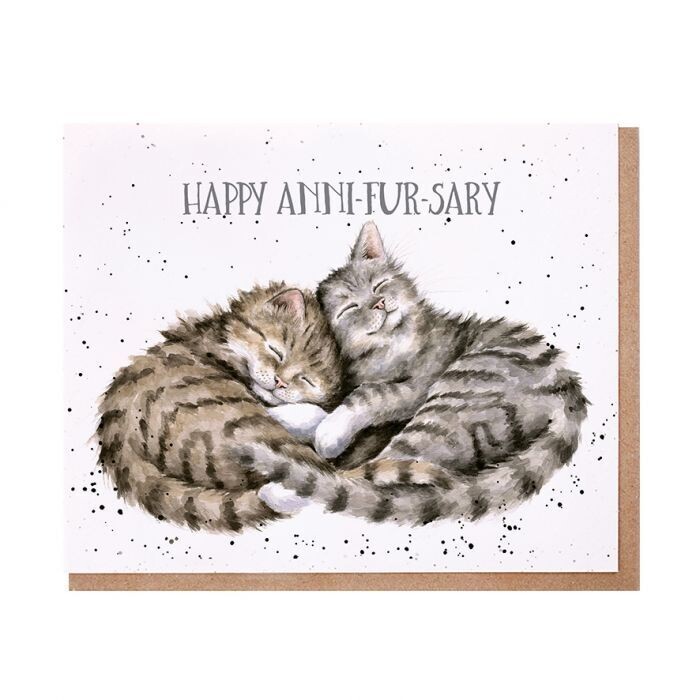 Wrendale Cat Happy Anni-fursary Greeting Card