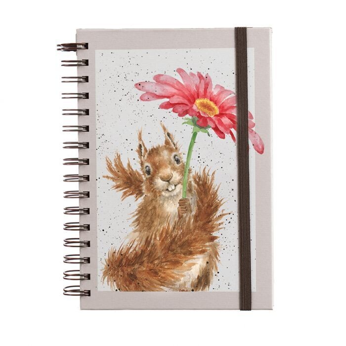 Wrendale Squirrel Flowers Come After Rain Spiral Notebook