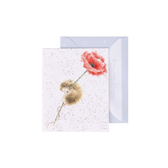 Wrendale Mouse Poppy Enclosure Card