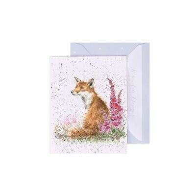 Wrendale Fox Foxgloves Enclosure Card