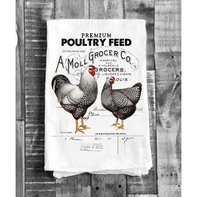 Farmer Market Poultry Feed Chicken Kitchen Cotton Tea Towel