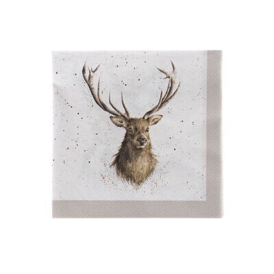 Wrendale Stag Wild At Heart Cocktail Napkin
