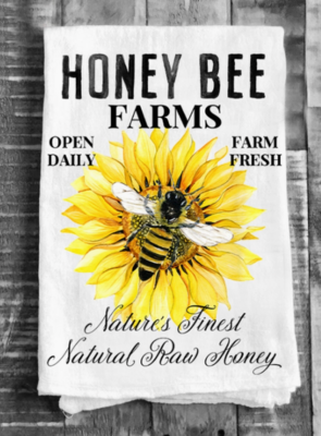 Modern Farmhouse Honey Bee Flour Sack Tea Towel