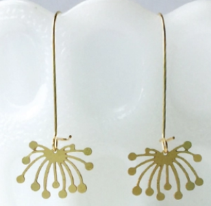 Dandelion Fluff Gold Earrings