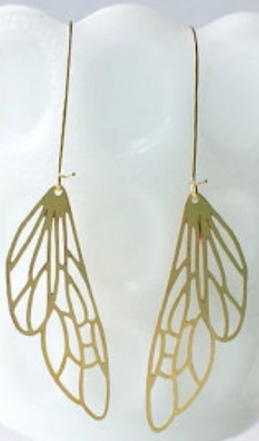 Insect Wing Earrings Silver