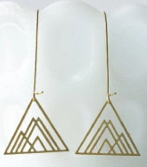 Overlapping Triangle Gold Earrings