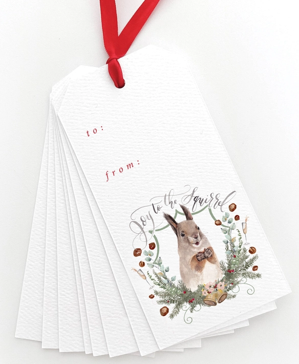 GIFT TAG SET - JOY TO THE SQUIRREL