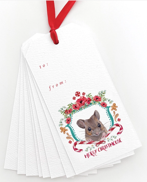 GIFT TAG SET - MERRY CHRISTMOUSE