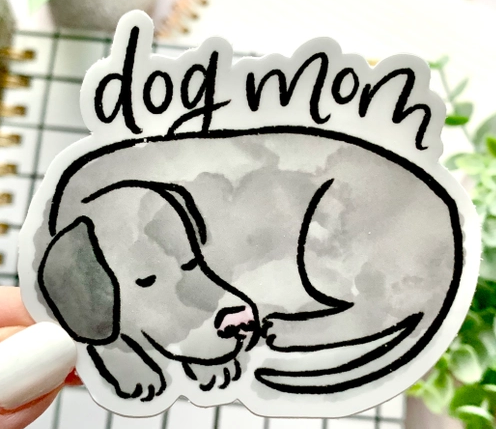 Watercolor Dog Mom Sticker