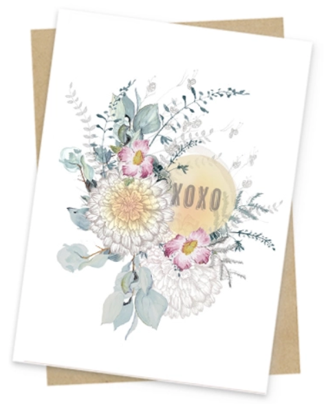 XOXO Petals Mini Greeting Card
