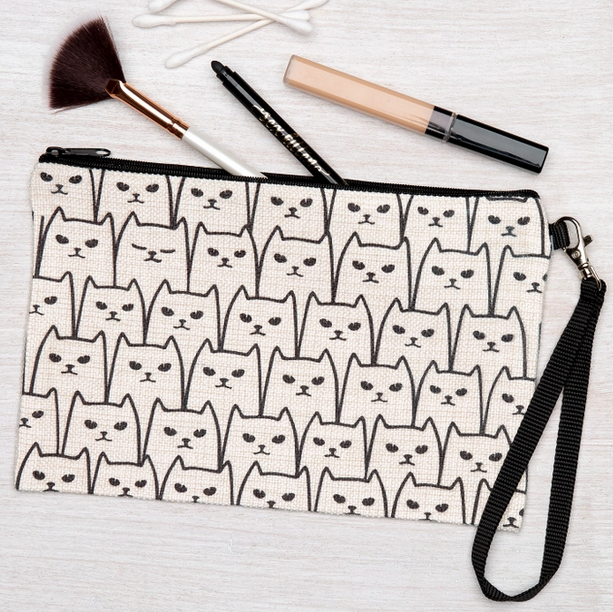 Cats Large Zipper Pouch 9.45x5.9in