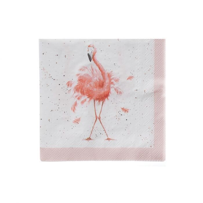 Wrendale Flamingo Pretty In Pink Cocktail Napkin