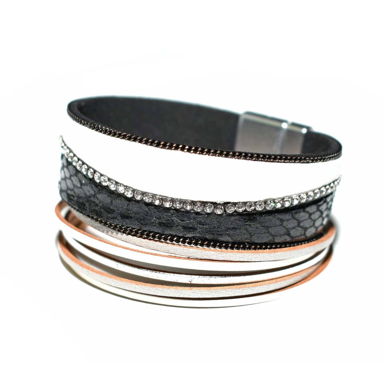 Magnetic Leather Black Marissa Bracelet