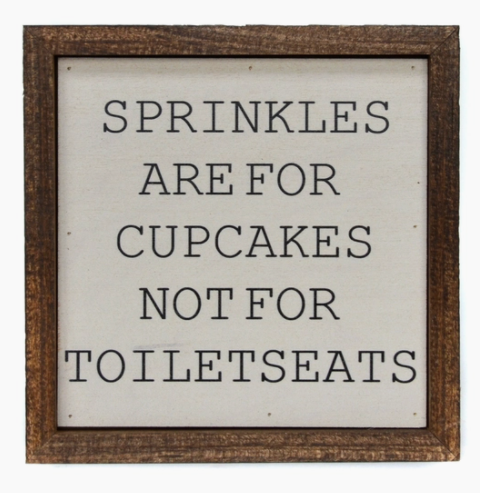 Sprinkles Are For Cupcakes Wall Sign 6X6