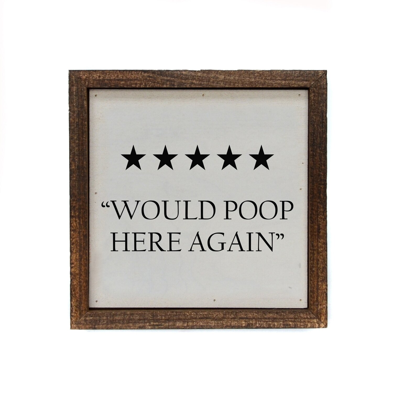 Will Poop Here Again Wall Sign 6x6