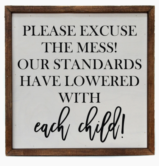 Please Excuse The Mess Box Sign 10x10