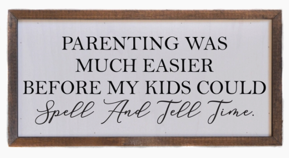 Spell and Tell Time Wall Sign or Desk Sitter 12X6