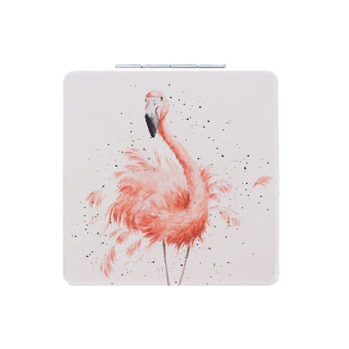 Wrendale Flamingo Pretty in pink Compact mirror