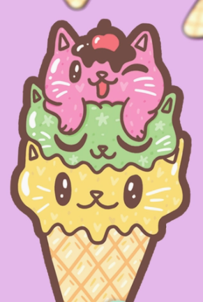 Ice Cream Kitty Vinyl Sticker