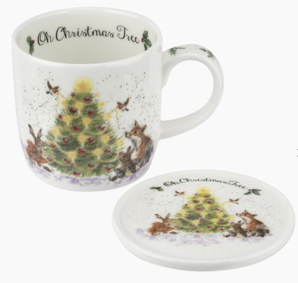 Wrendale Oh Christmas Tree Mug & Coaster Set