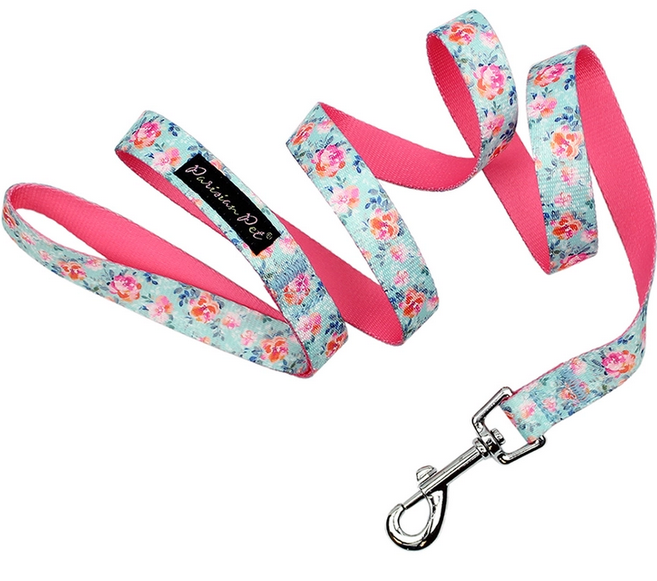 PET LEASH - SPRING BLOSSOMS POLYESTER 4FT