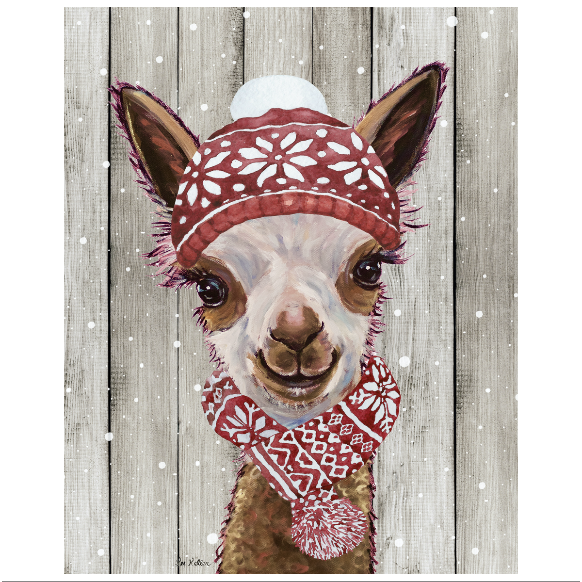 Christmas Alpaca Art Print