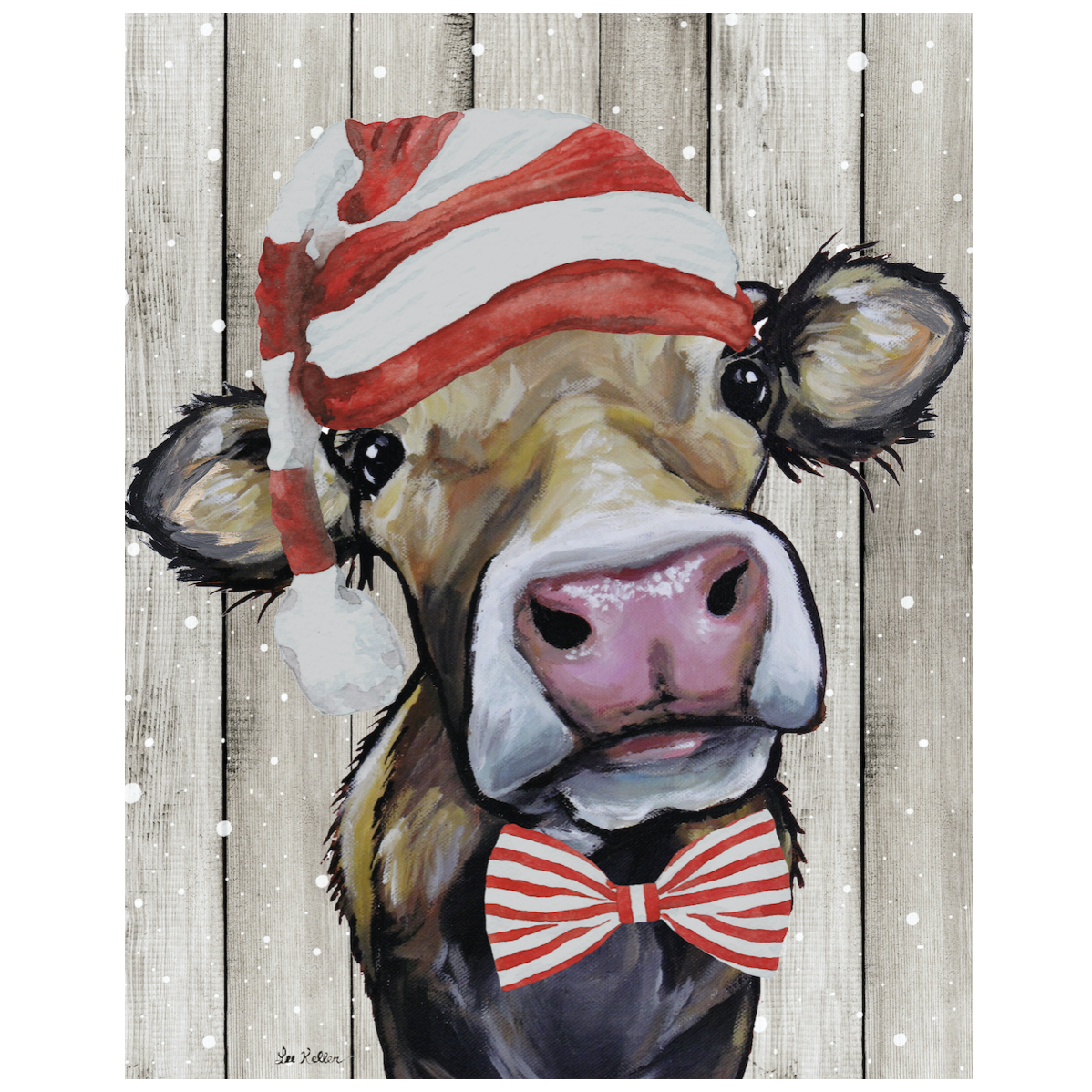 Christmas Cow Art Print