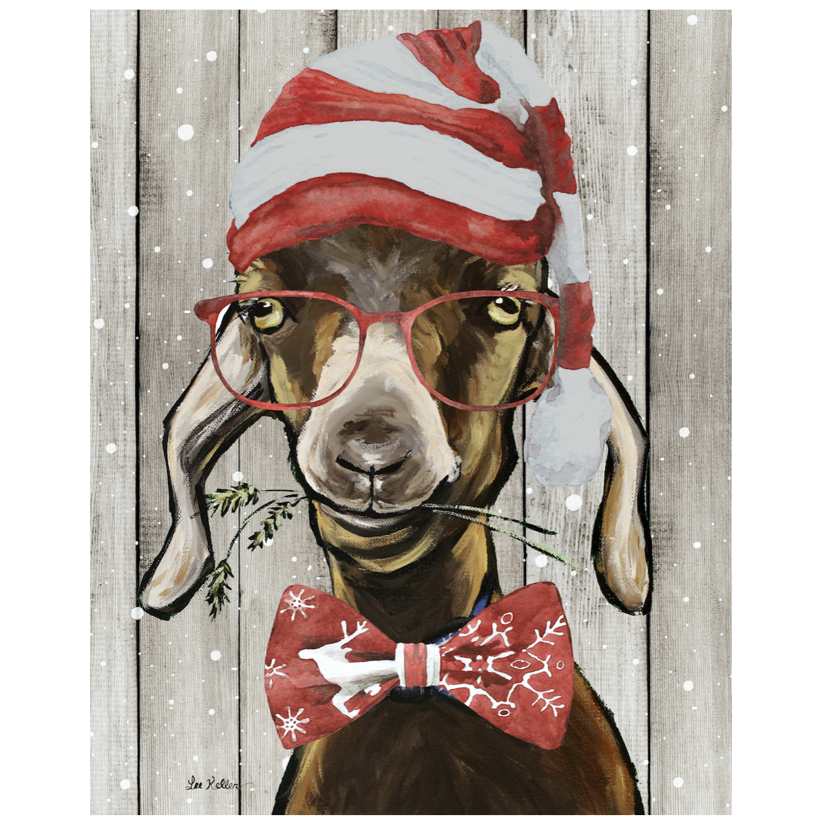 Christmas Goat Boy Art Print