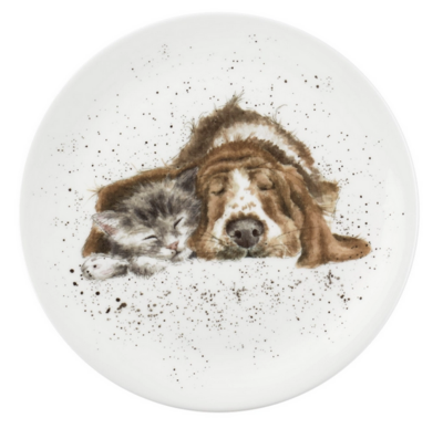 Wrendale Dog and Catnap Coupe Plate 8in