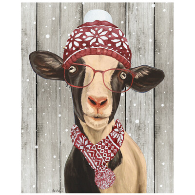 Christmas Goat Girl Art Print