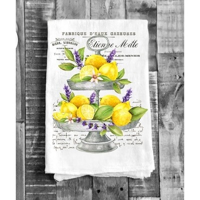 Lemons and Lavender 2 Tier Tray Kitchen Cotton Tea Towel