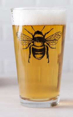 Honey Bee Pint Glass - Black