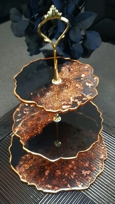 Copper and black 3 tier cake stand