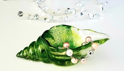 Lime Green Conch Ornament/Trinket - Jewellery holder
