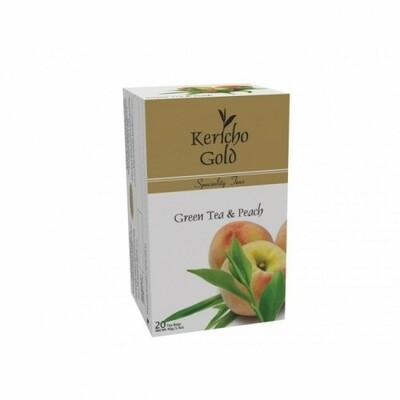KERICHO GOLD GREEN TEA AND PEACH 20 TEA BAGS