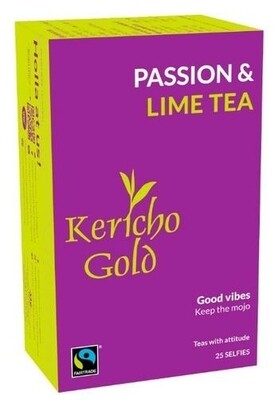 KERICHO GOLD GREEN TEA BAGS PASSION AND LIME 25 TEA BAGS