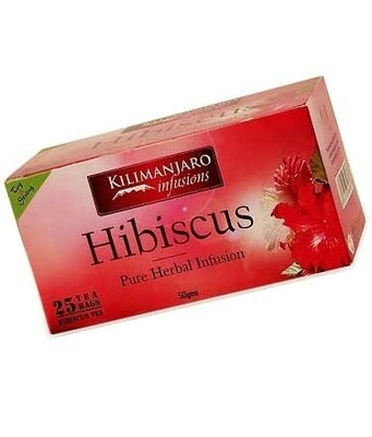KILIMANJARO INFUSIONS HIBISCUS TEA 25 TEA BAGS
