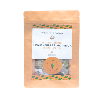TANZANIA TEA ETHICALLY SOURCED LEMON GRASS MORINGA (10 BAGS)