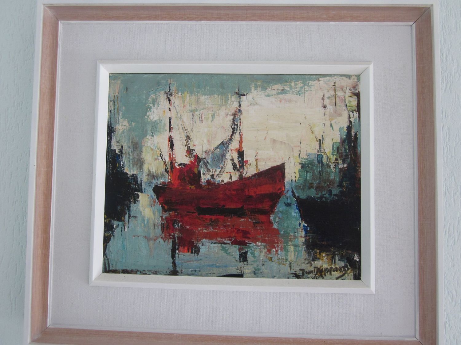 Schilderij ( Olieverf op doek ) Havenzicht van Tuur Keppens Schilderij ( Olieverf op doek ) Havenzicht van Tuur Keppens