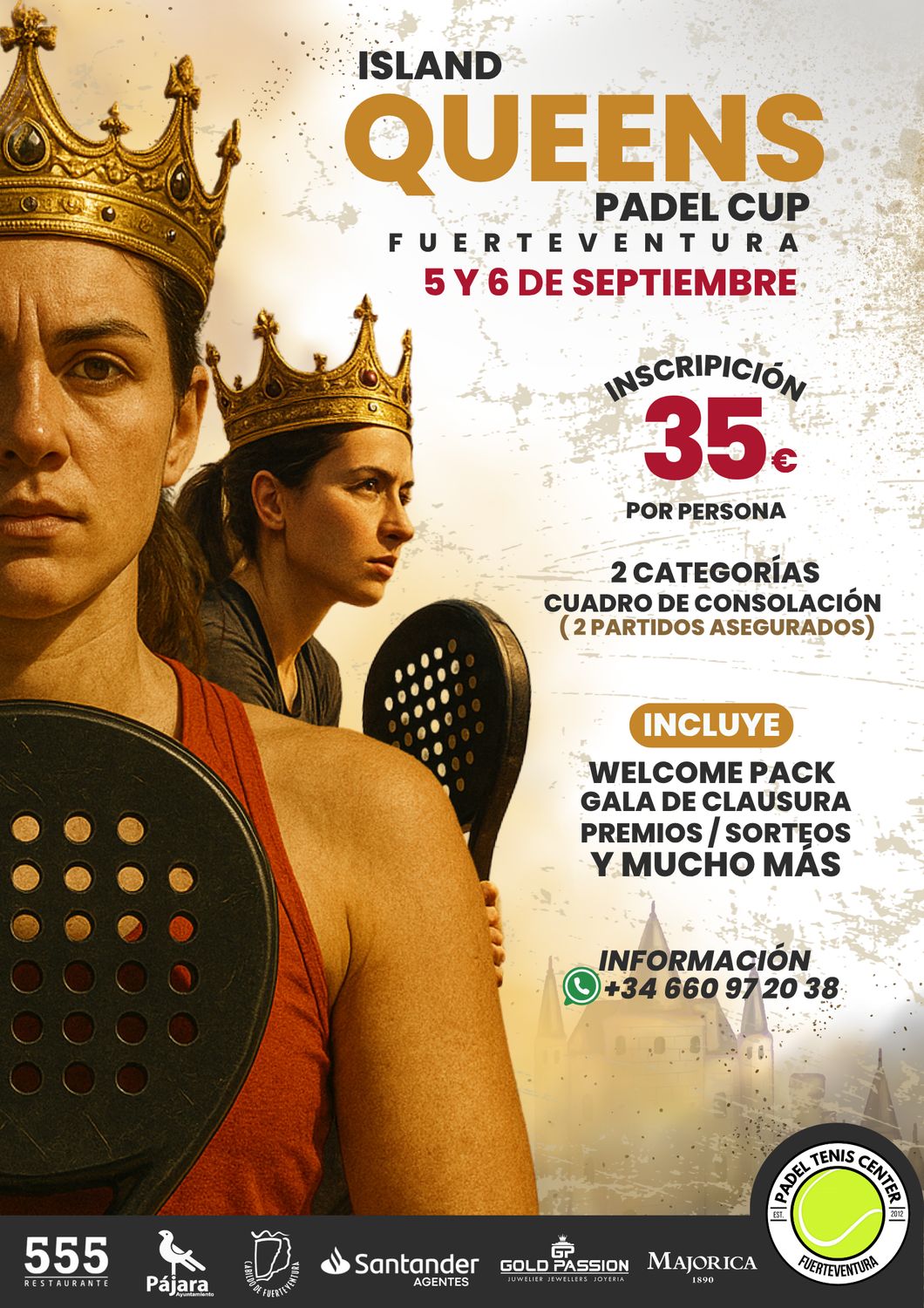 INSCRIPCIÓN TORNEO- ISLAND QUEENS PADEL CUP FUERTEVENTURA