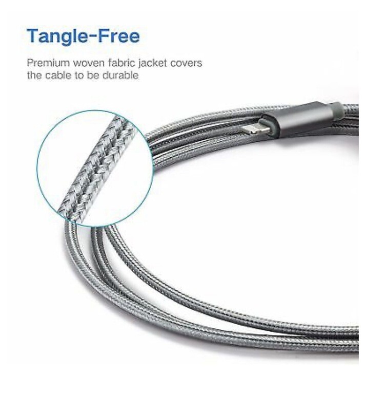 3Meter Heavy Duty Braided Charger Cable For iPhone 5 6 7 8 X 11 12 Pro iPad