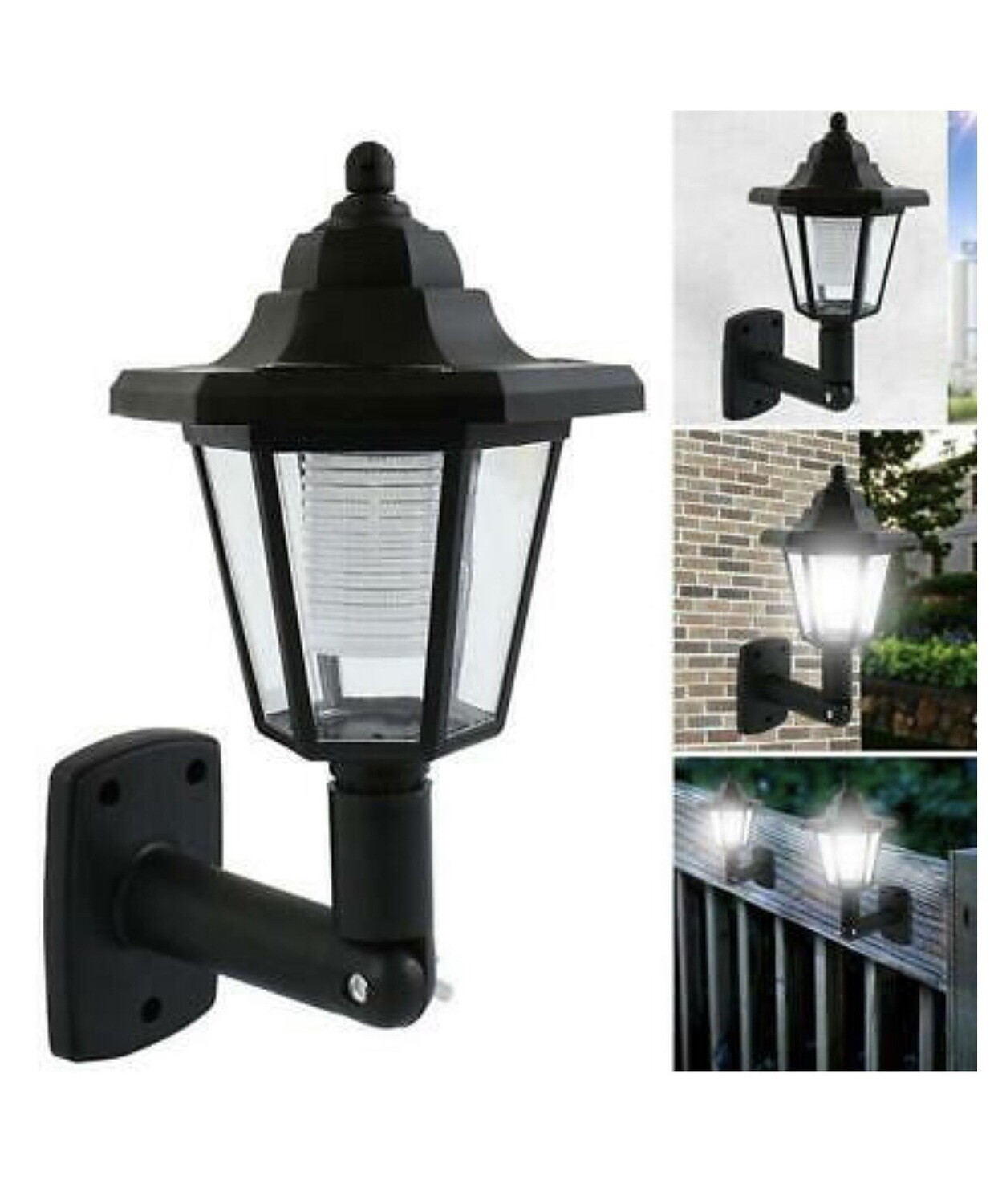 Solar Power LED Path Way Wall Landscape Mount Garden Fence Lamp Outdoor-Light