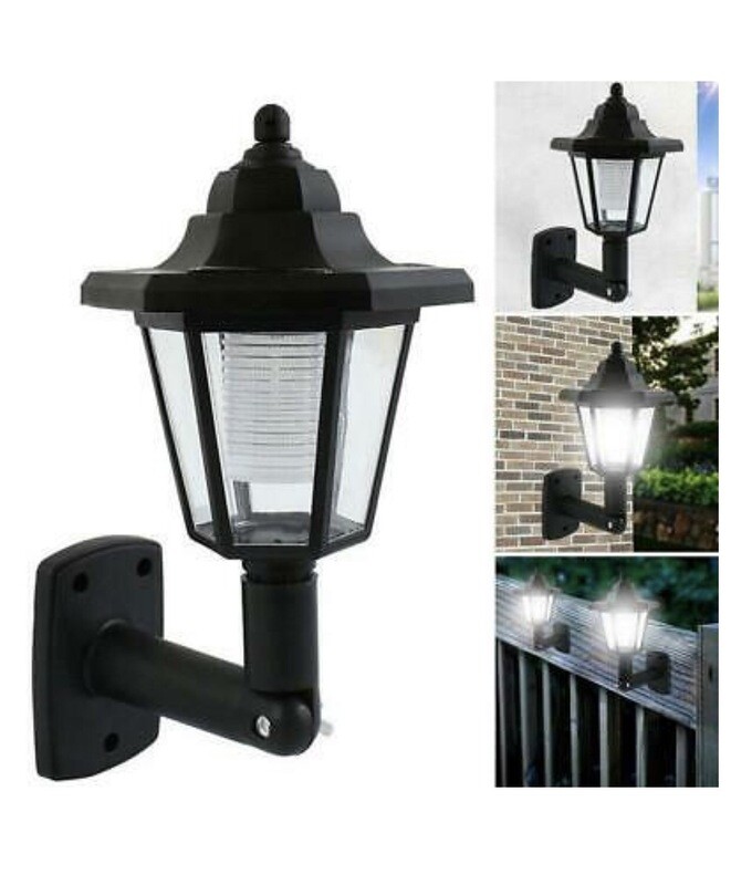 Solar Power LED Path Way Wall Landscape Mount Garden Fence Lamp Outdoor-Light