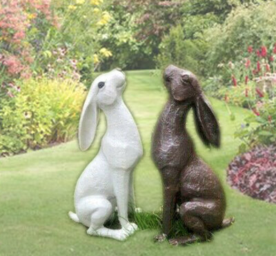 Two Rabbits babies Daisy and Delilah resin ornaments 8cm x 4.4cm x 5.5cm NEW! 